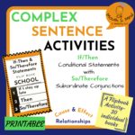 image of printable resource for teaching complex sentence exercises